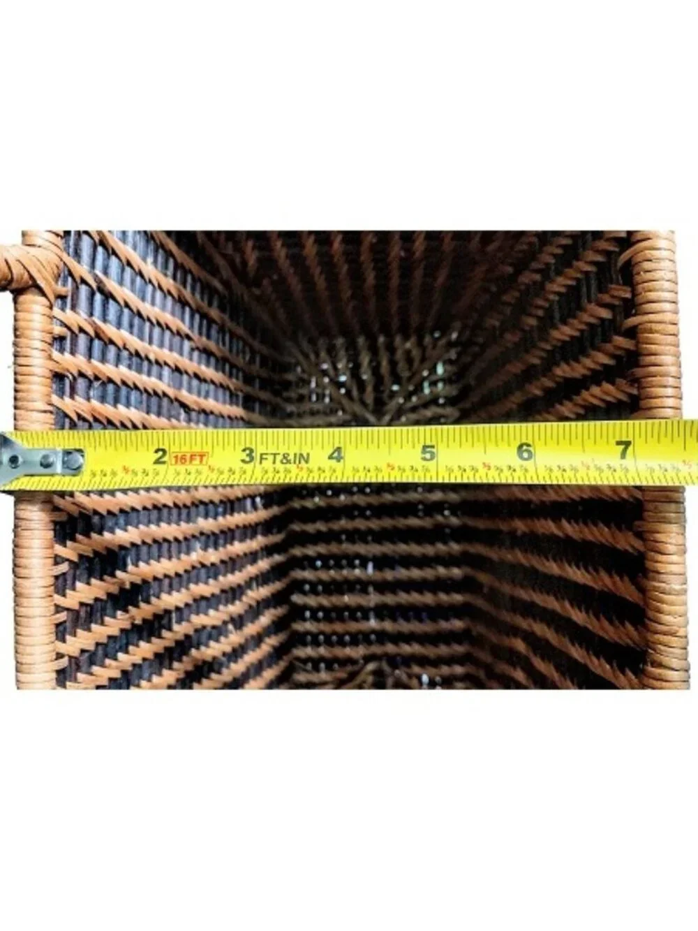 OOAK Wicker Rattan Willow Wood Hanging Basket Single Handle, Repaired